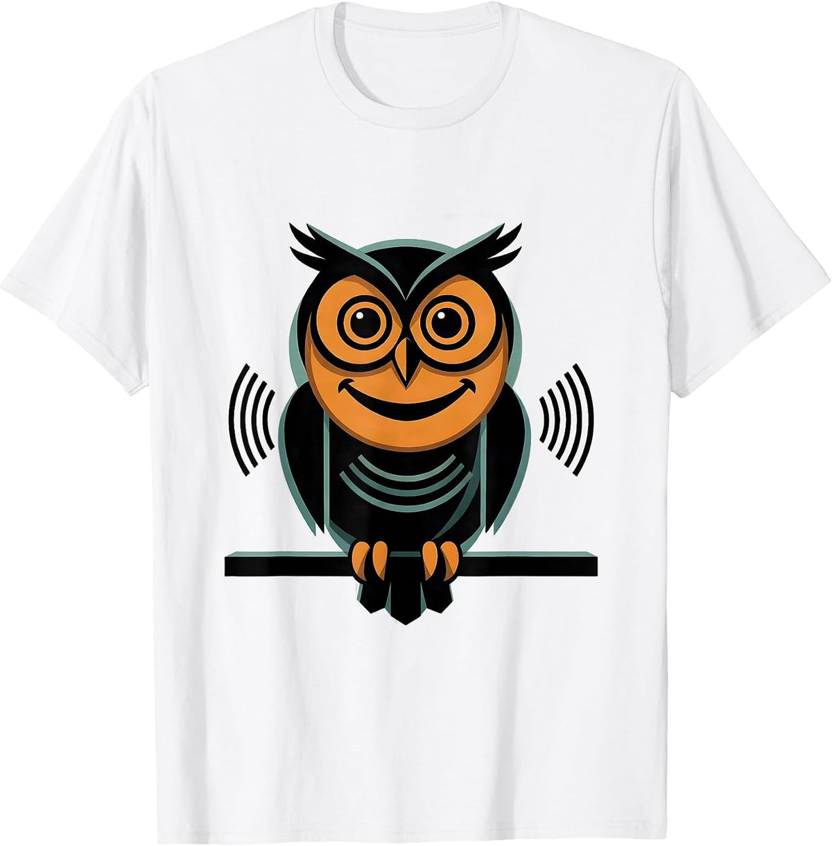 Men's Owl Comedy Mask Bird Lover Humor Animal Enthusiast T-Shirt - White