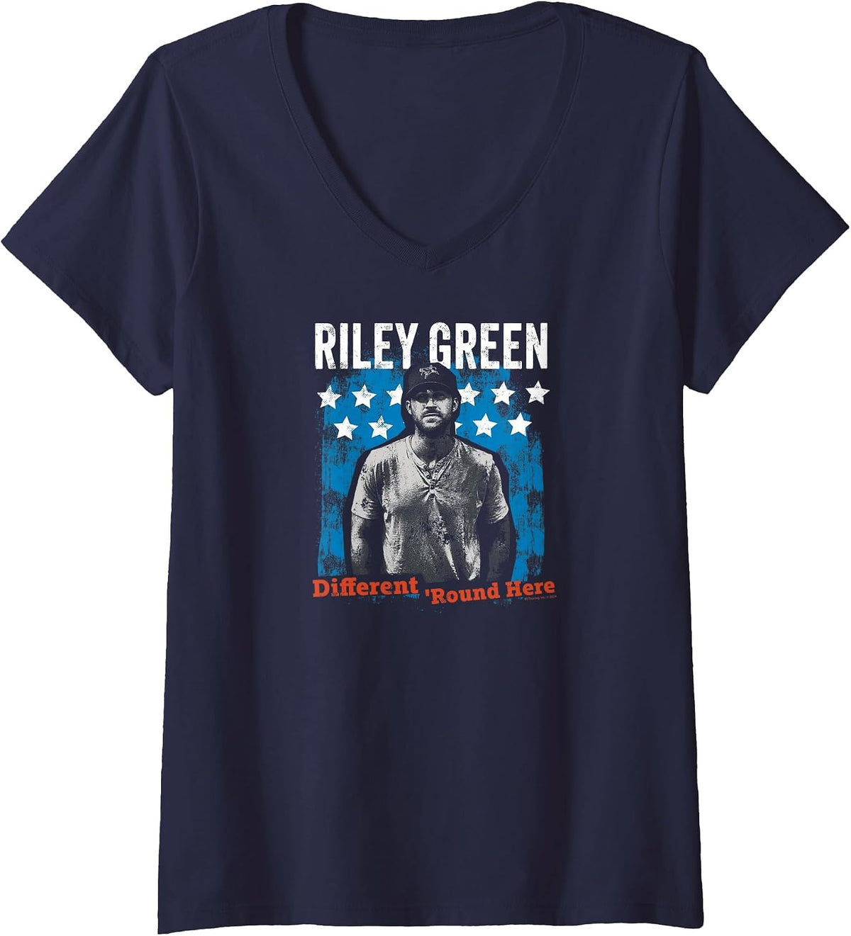 Women's Riley Green - It's Different here V-Neck T-Shirt - Navy Blue