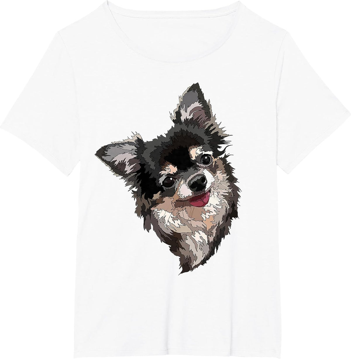 Long Haired Chihuahua Chiwawa Long Hair Mom Dad Dog Lover T-Shirt - White