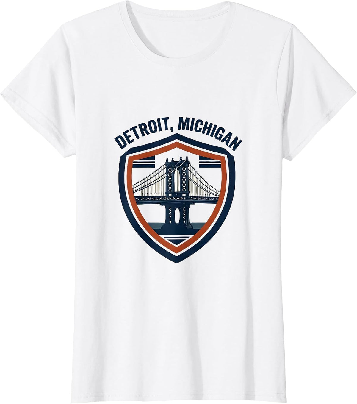 Women's DETROIT, MICHIGAN Vintage City Pride Shield Emblem Local T-Shirt - White