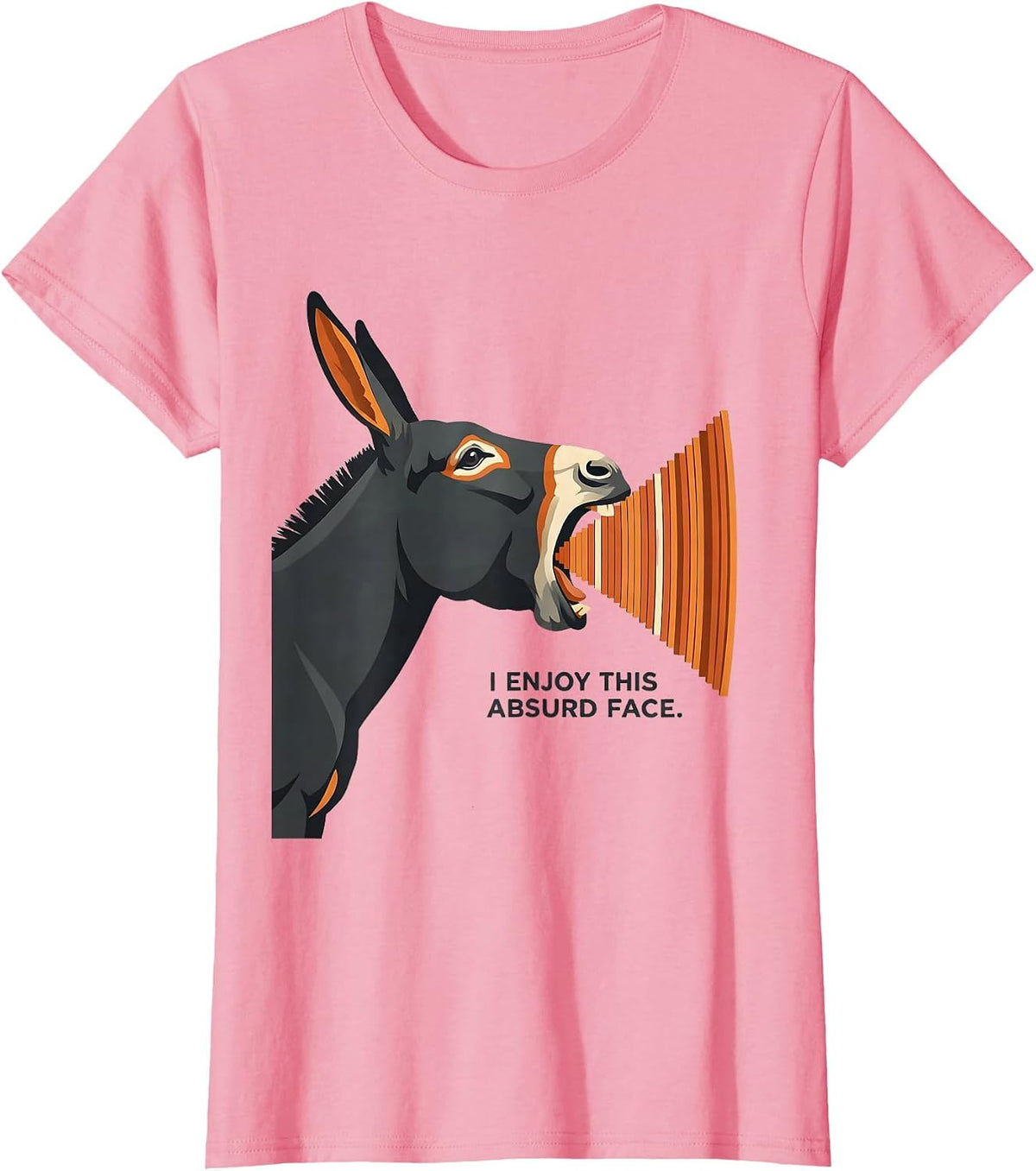 Women's I Enjoy This Absurd Face Funny Donkey Costume Meme Humor T-Shirt - Pink