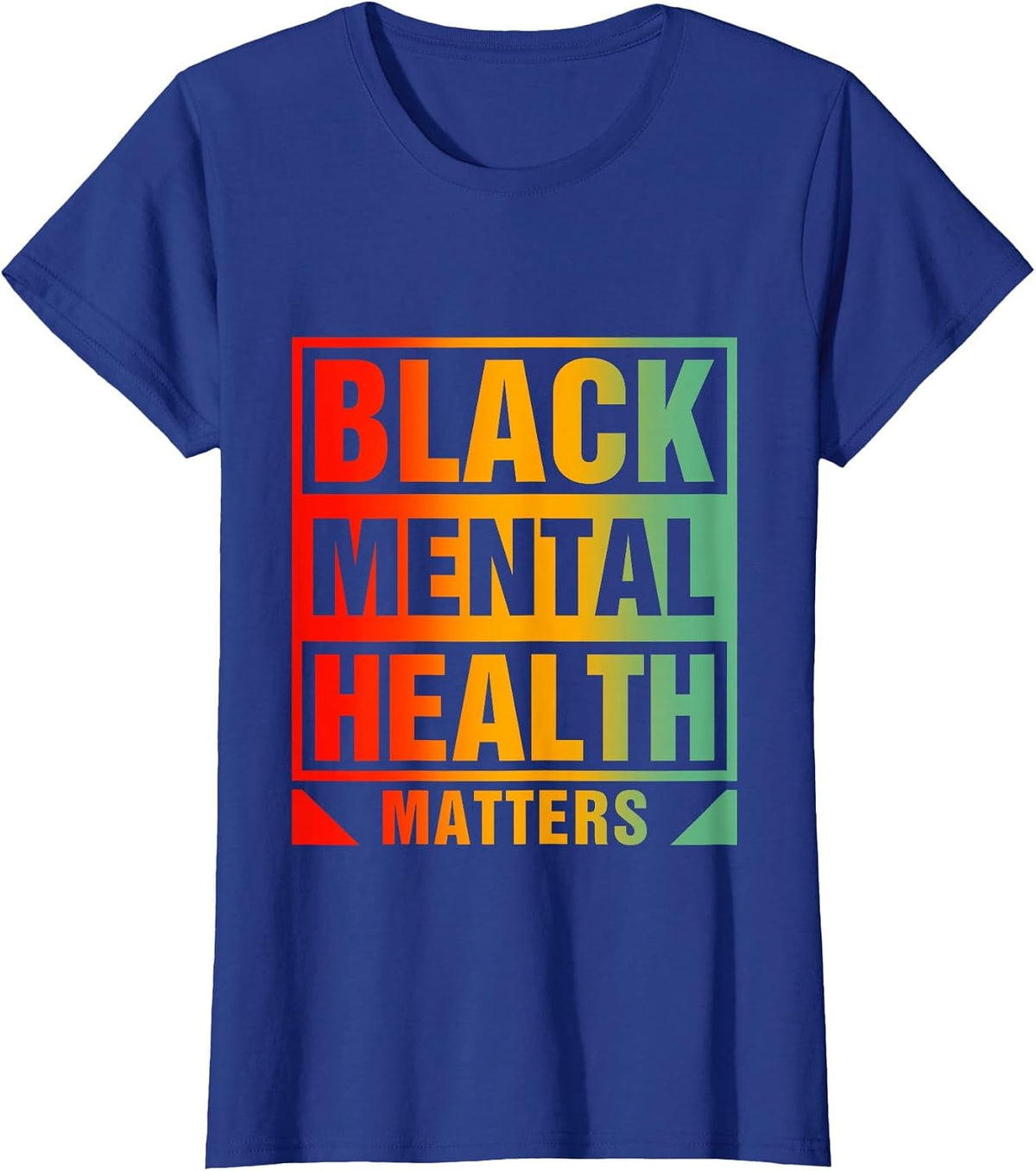 Black Mental Health Matters Human Brain Counselor Therapist T-Shirt - Royal Blue