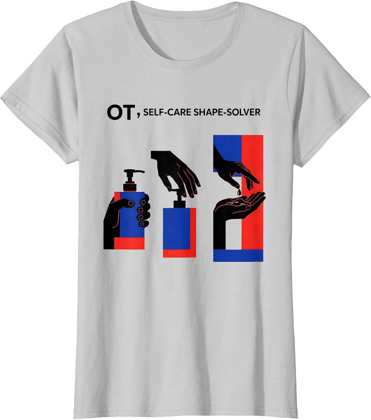 Women's OT Self-Care Shape-Solver Occupational Therapy Therapist T-Shirt - Silver Grey