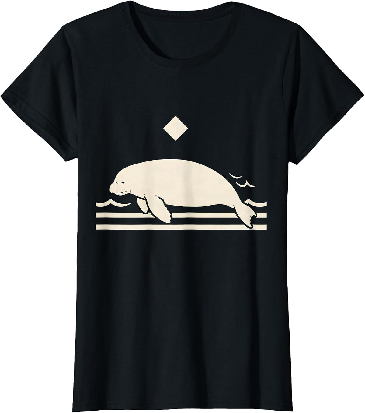Women's Manatee Silhouette Funny Wildlife Lover Gift T-Shirt - Black