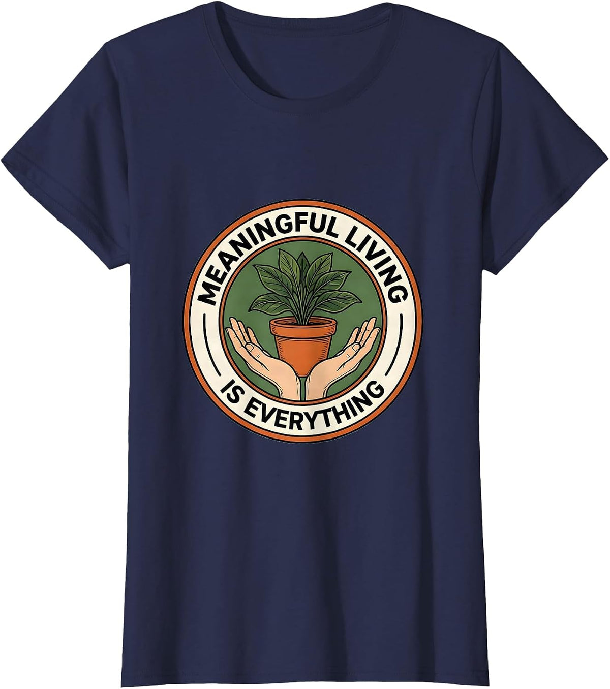 Women's Meaningful Living Is Everything Occupational Therapy T-Shirt - Navy Blue