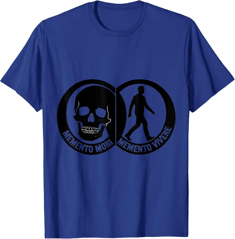 Memento Mori Memento Vivere Stoic Philosophy Marcus Aurelius T-Shirt - Royal Blue