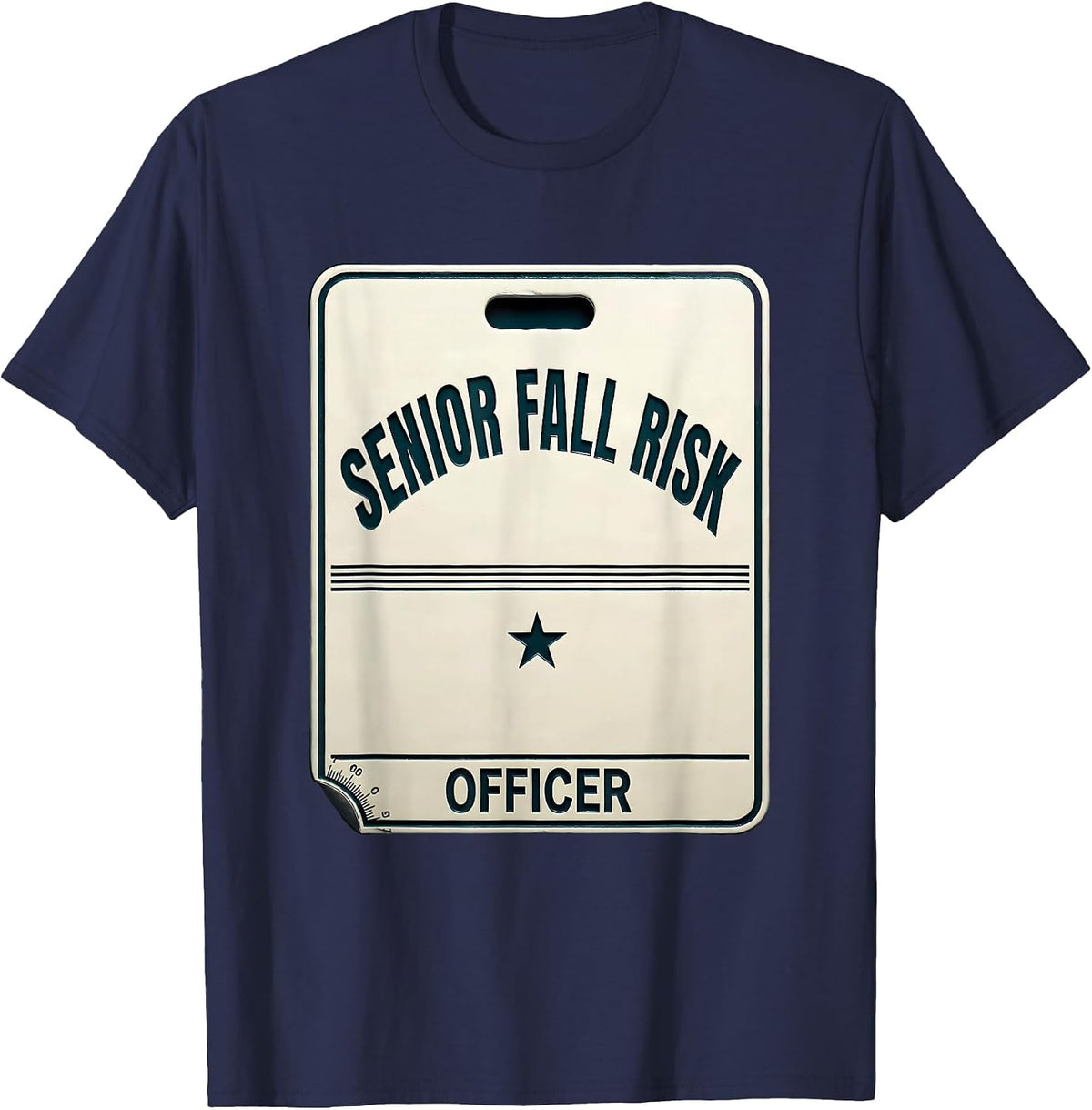 Men's Senior Fall Risk Officer Funny Physical Therapist PT OT Gift T-Shirt - Navy Blue