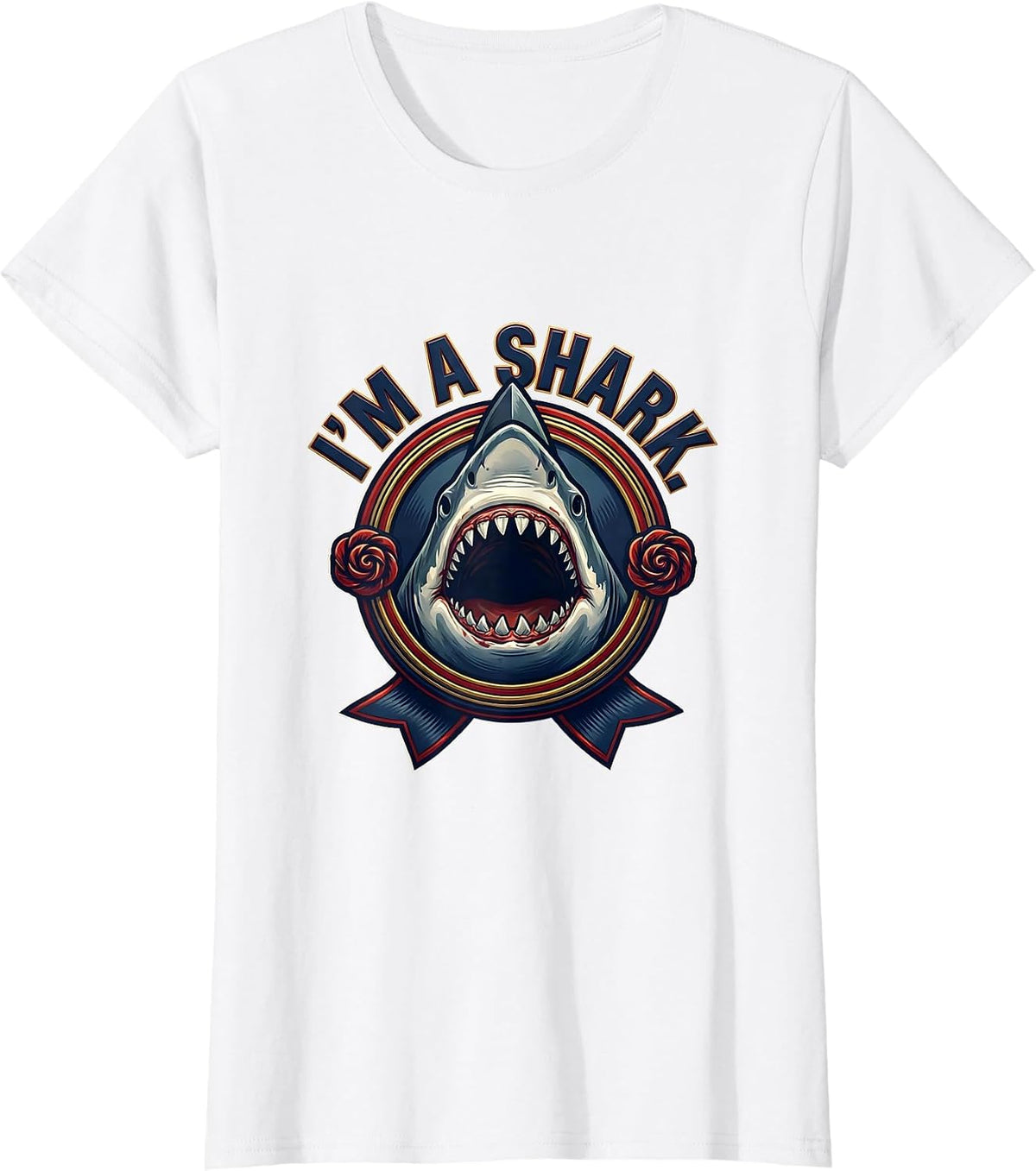 Women's I'm A Shark Funny Shark Jaw Halloween Costume Ocean Animal T-Shirt - White