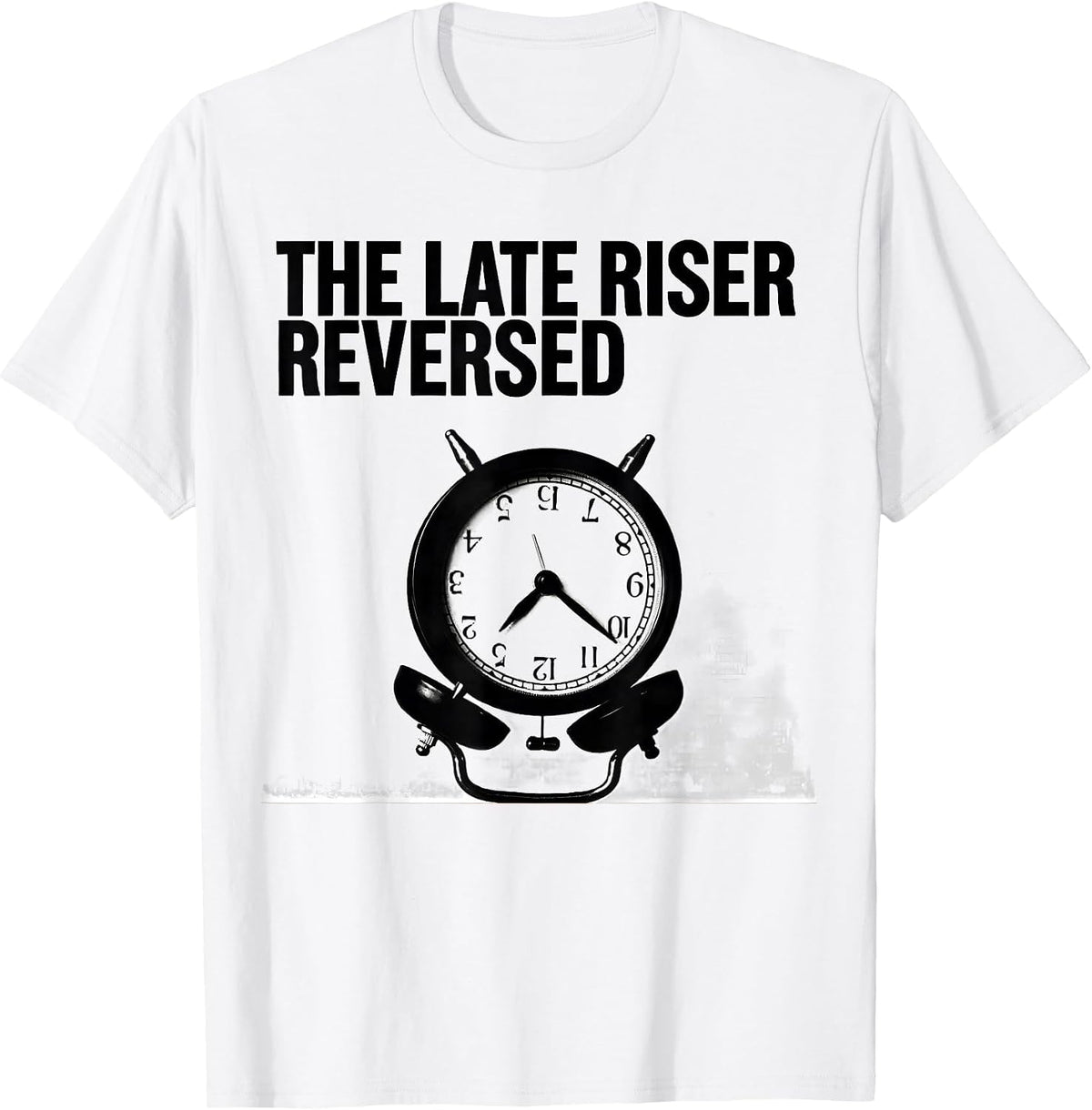 Men's The Late Riser Reversed Brutalist Tarot Card Gift Gothic T-Shirt - White