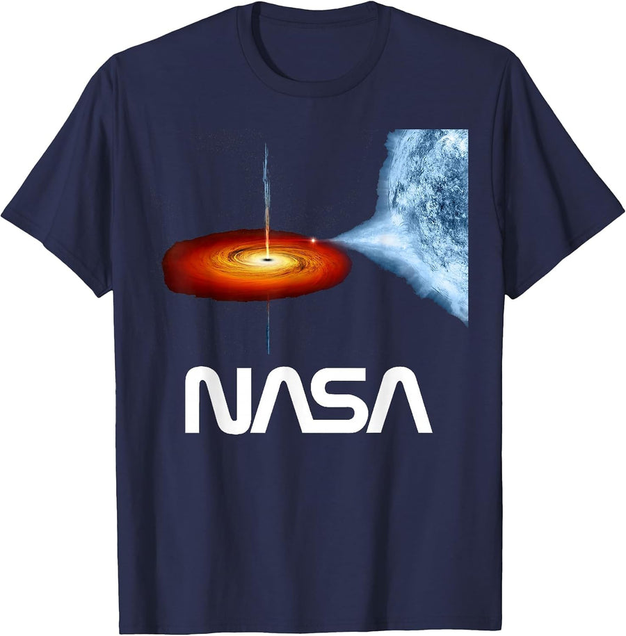 Officially Licensed NASA Cygnus Black Hole Space Geek T-Shirt - Navy Blue