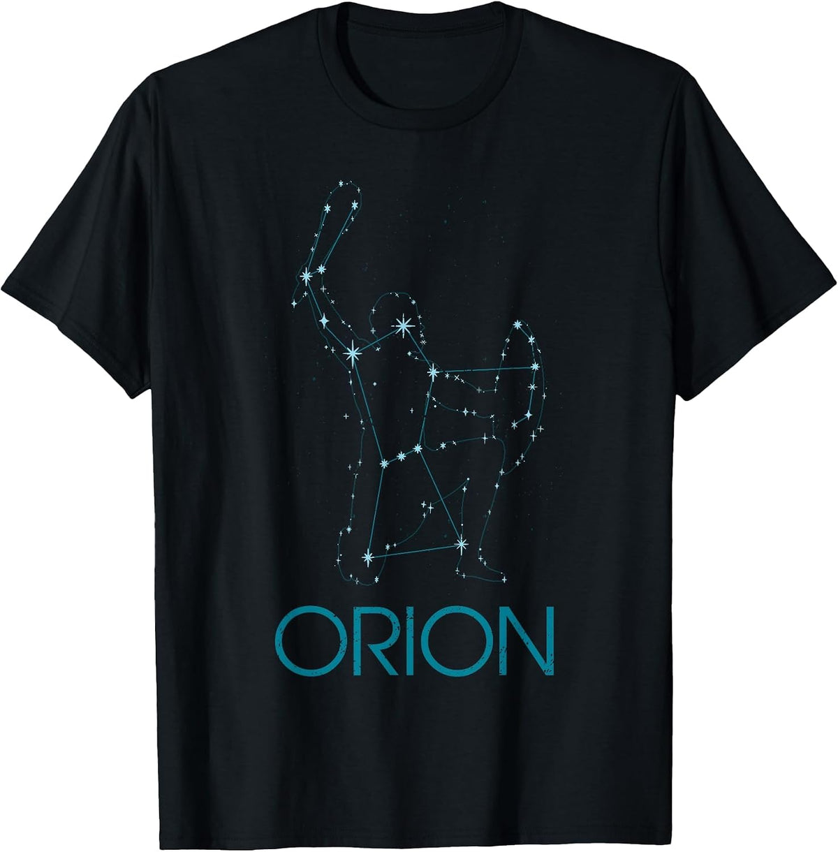 Orion Constellation Star Gazing Astronomy Hunter Line Art T-Shirt - Black