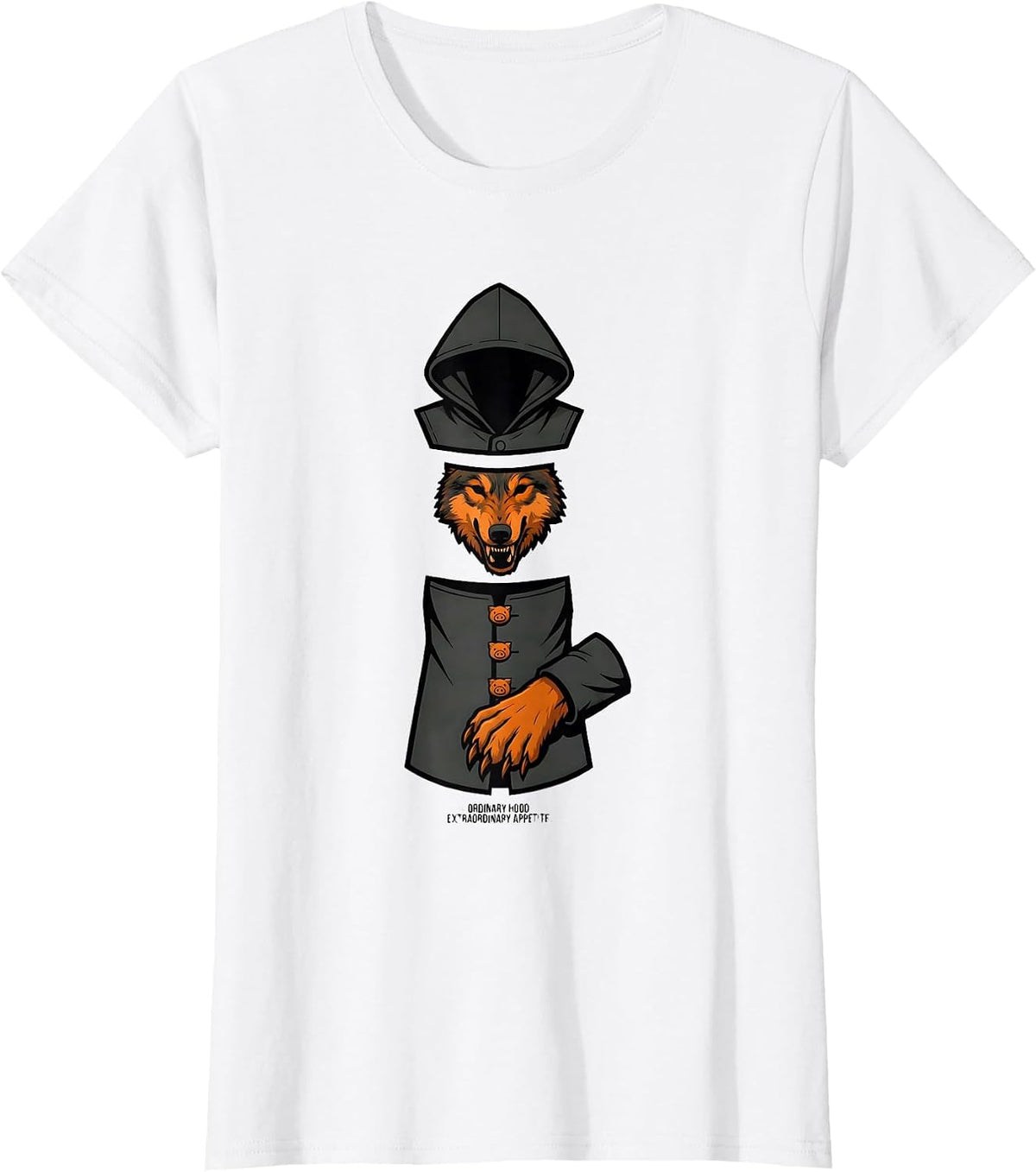 Ordinary Hood Extraordinary Appetite Wolf Costume Halloween T-Shirt - White