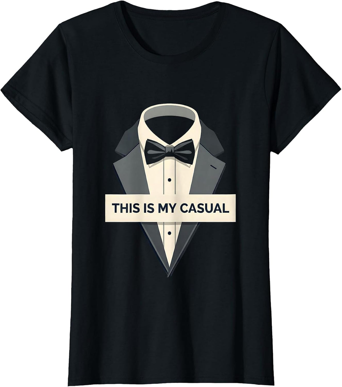 This Is My Casual Tuxedo Graphic Design T-Shirt - Black