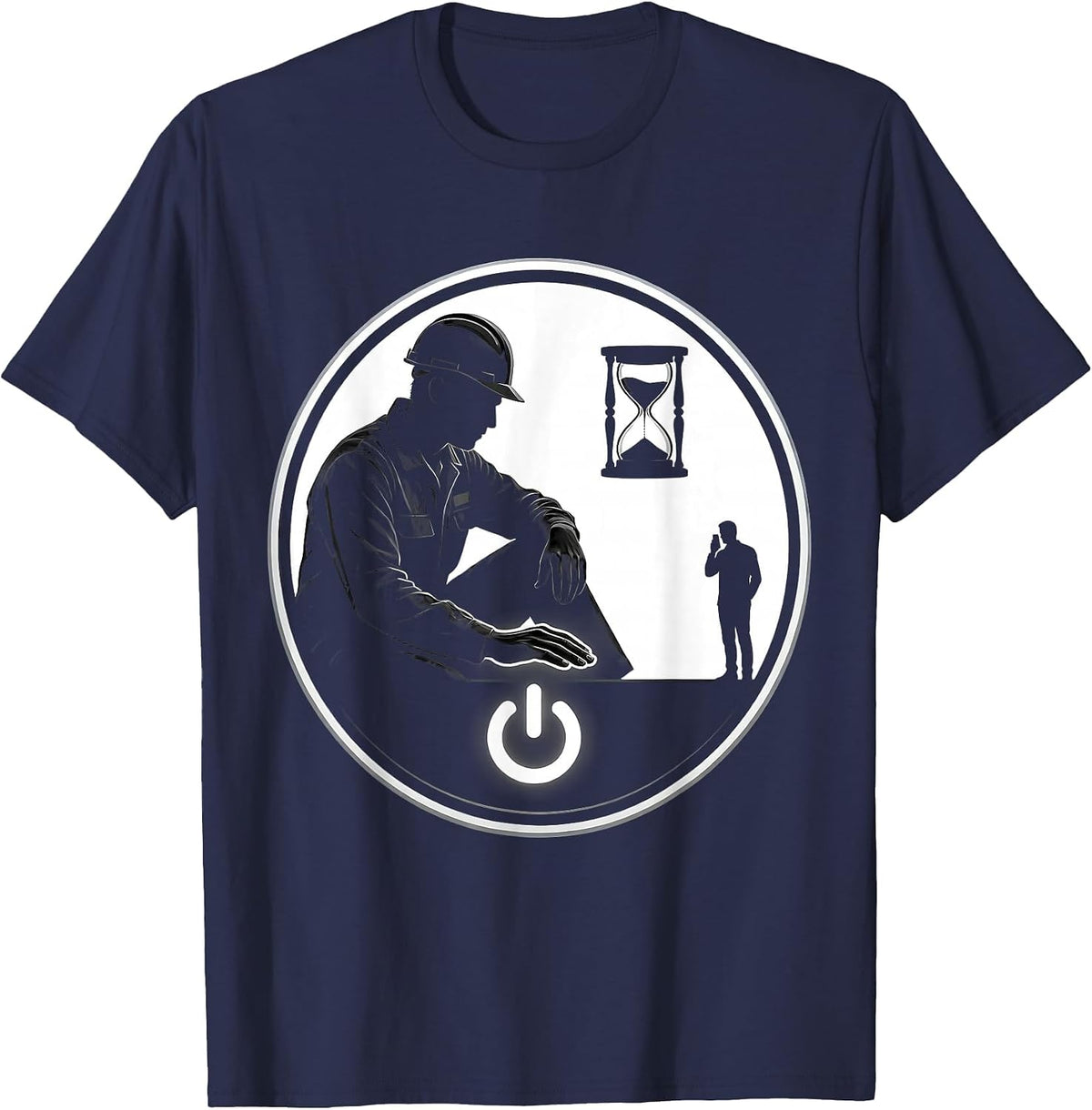 Men's Tech Support Badge Sarcastic IT Worker Humor T-Shirt - Navy Blue