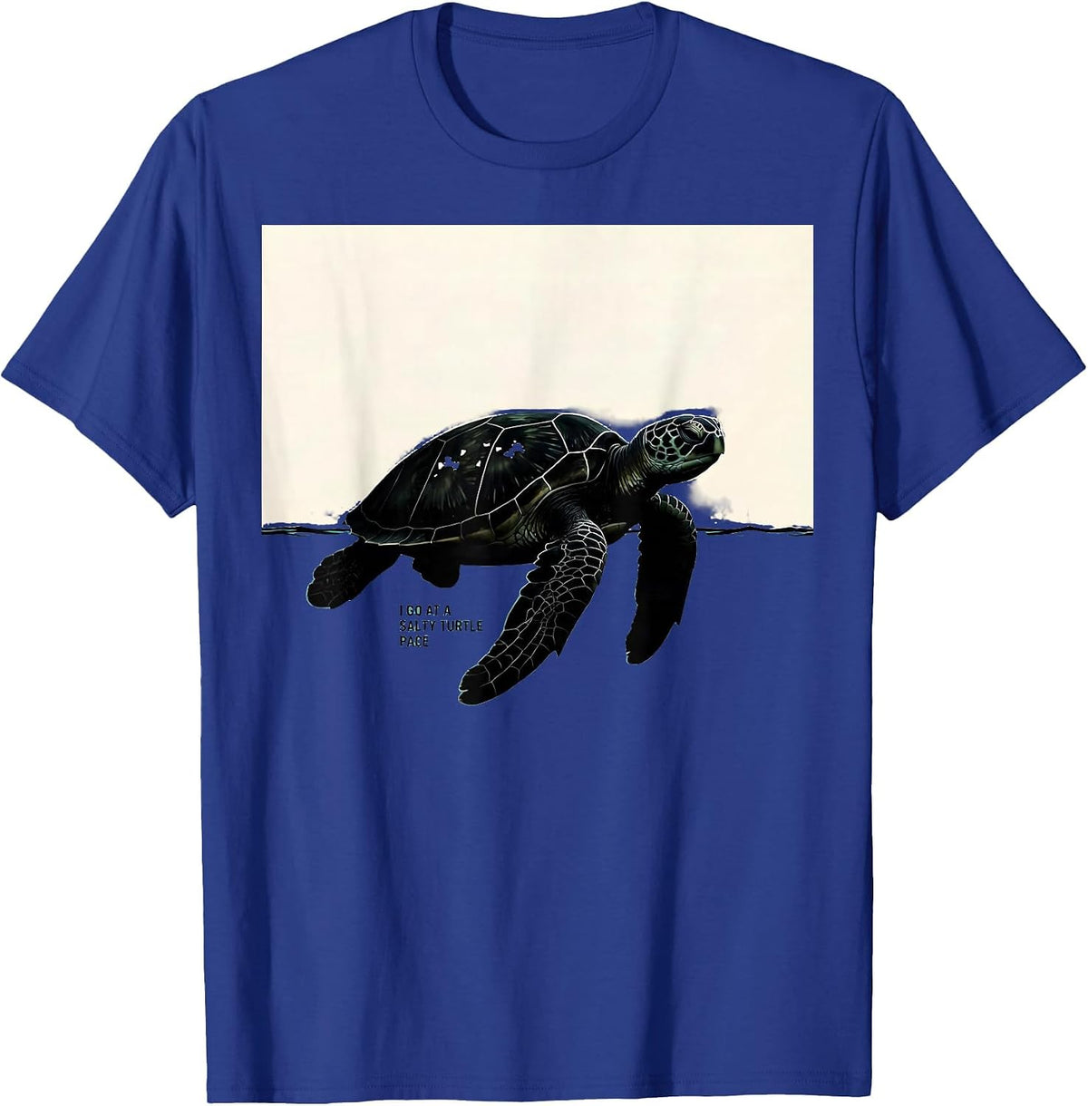 Men's I Go At A Salty Turtle Pace Funny Sea Turtle Lover Beach T-Shirt - Royal Blue