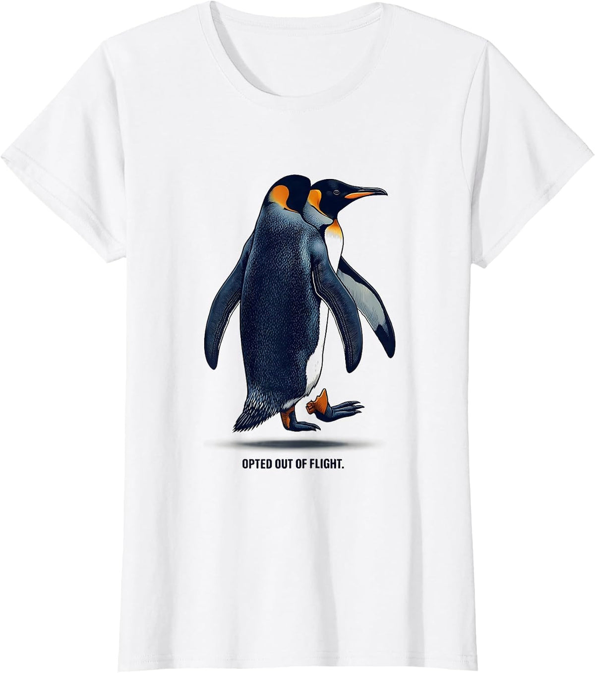 Opted Out Of Flight Funny Penguin Dark Humor Meme T-Shirt - White