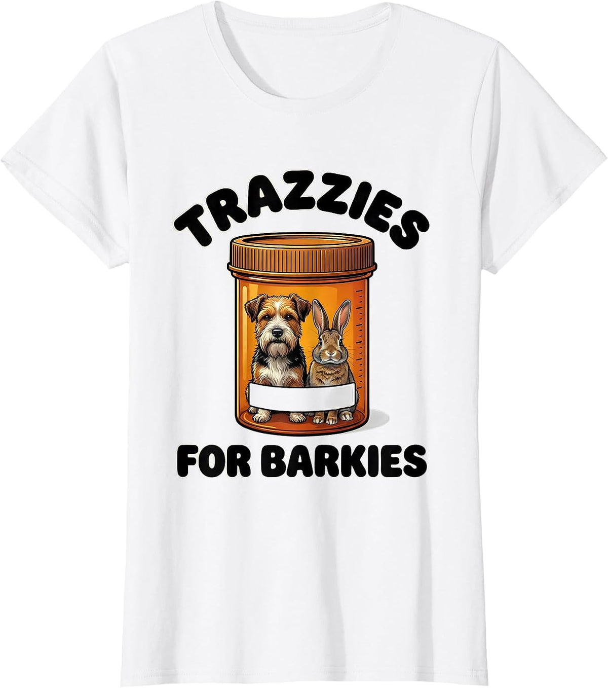 Women's Trazzies For Barkies Funny Vet Tech Veterinary Technician T-Shirt - White