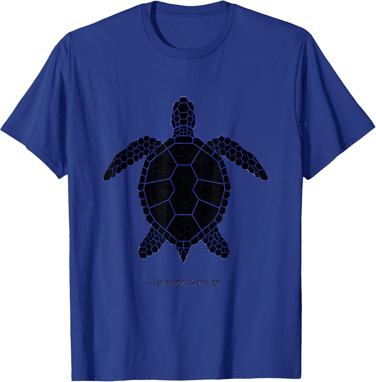Men's I Like Sea Turtles Geometric Sea Turtle Lover Animal Humor T-Shirt - Royal Blue