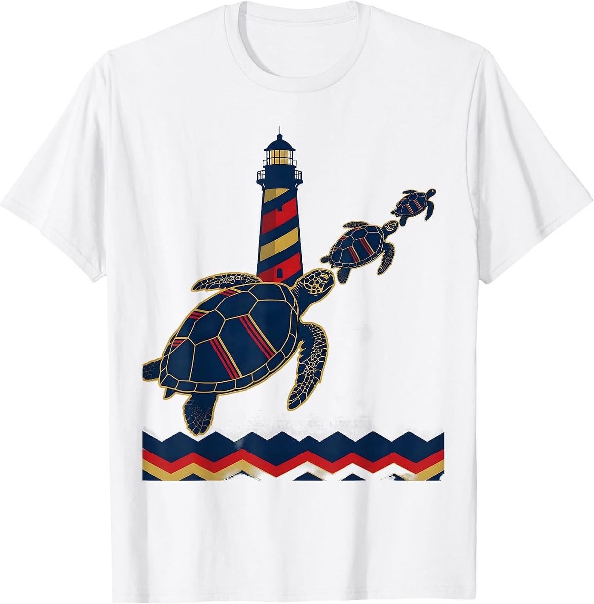 Men's Sea Turtle Silhouettes Tropical Vacation Souvenir Sports T-Shirt - White