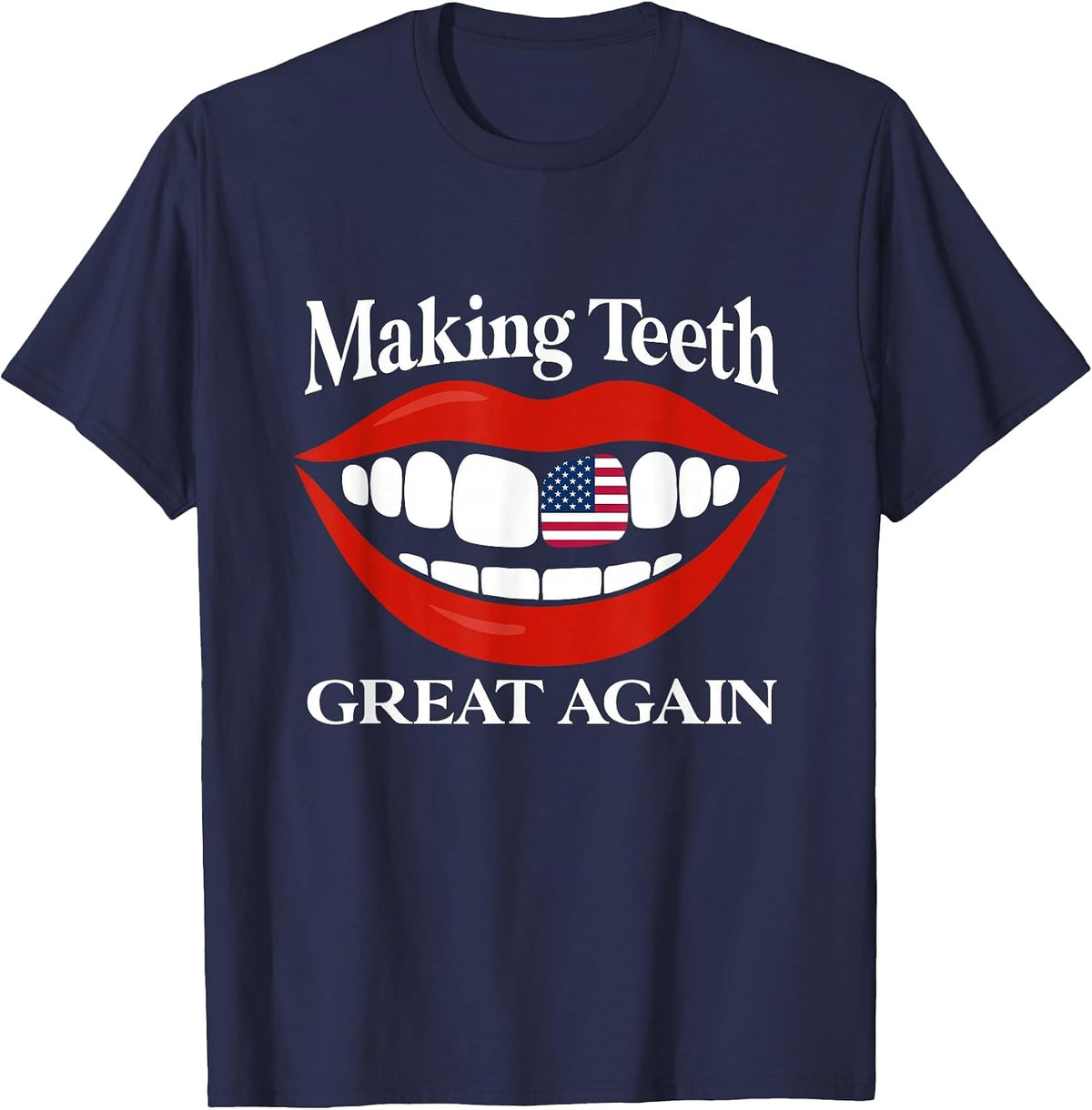 America Oral Health Dental Dentist T-Shirt - Navy Blue