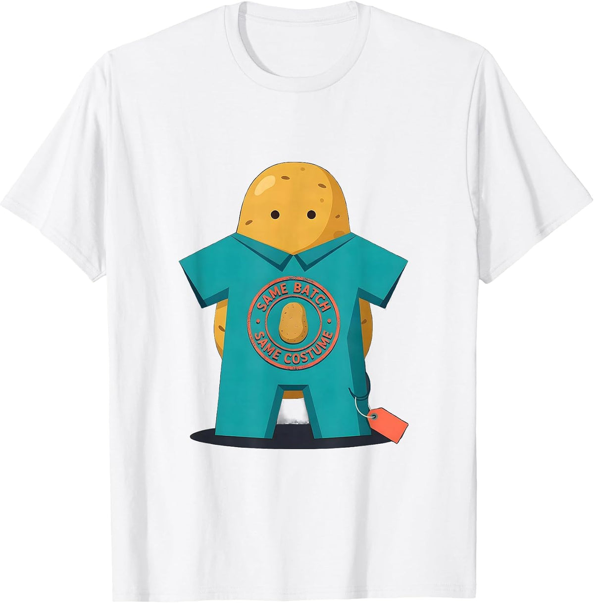 Men's Same Batch, Same Costume Funny Potato Human Costume T-Shirt - White