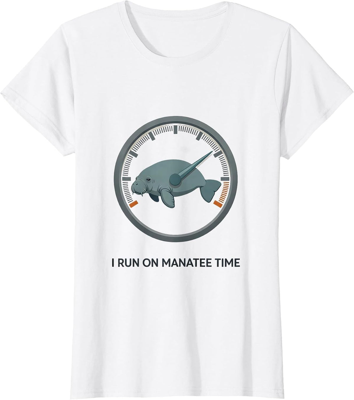 Women's I Run On Manatee Time Funny Manatee Lover Sea Animal Humor T-Shirt - White