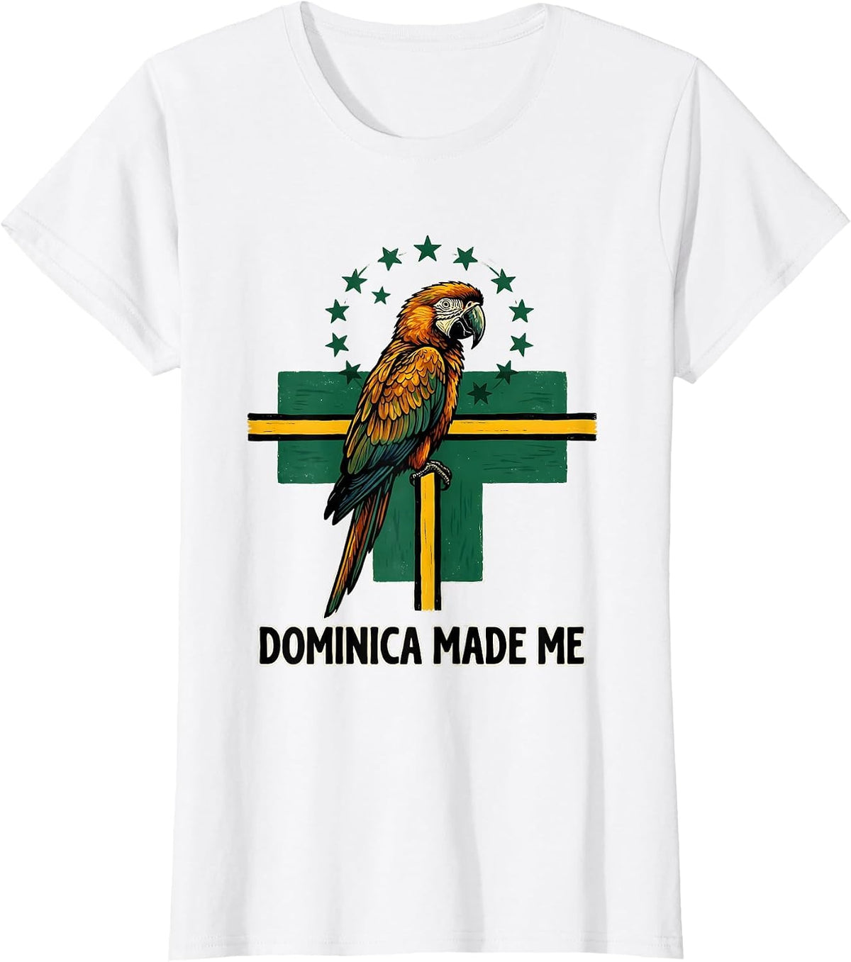 Dominica Made Me Folk Art Caribbean Pride Independence Day T-Shirt - White