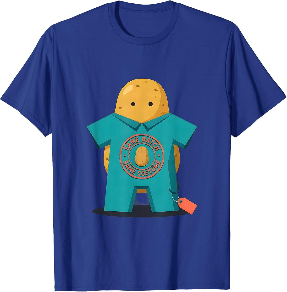Men's Same Batch, Same Costume Funny Potato Human Costume T-Shirt - Royal Blue