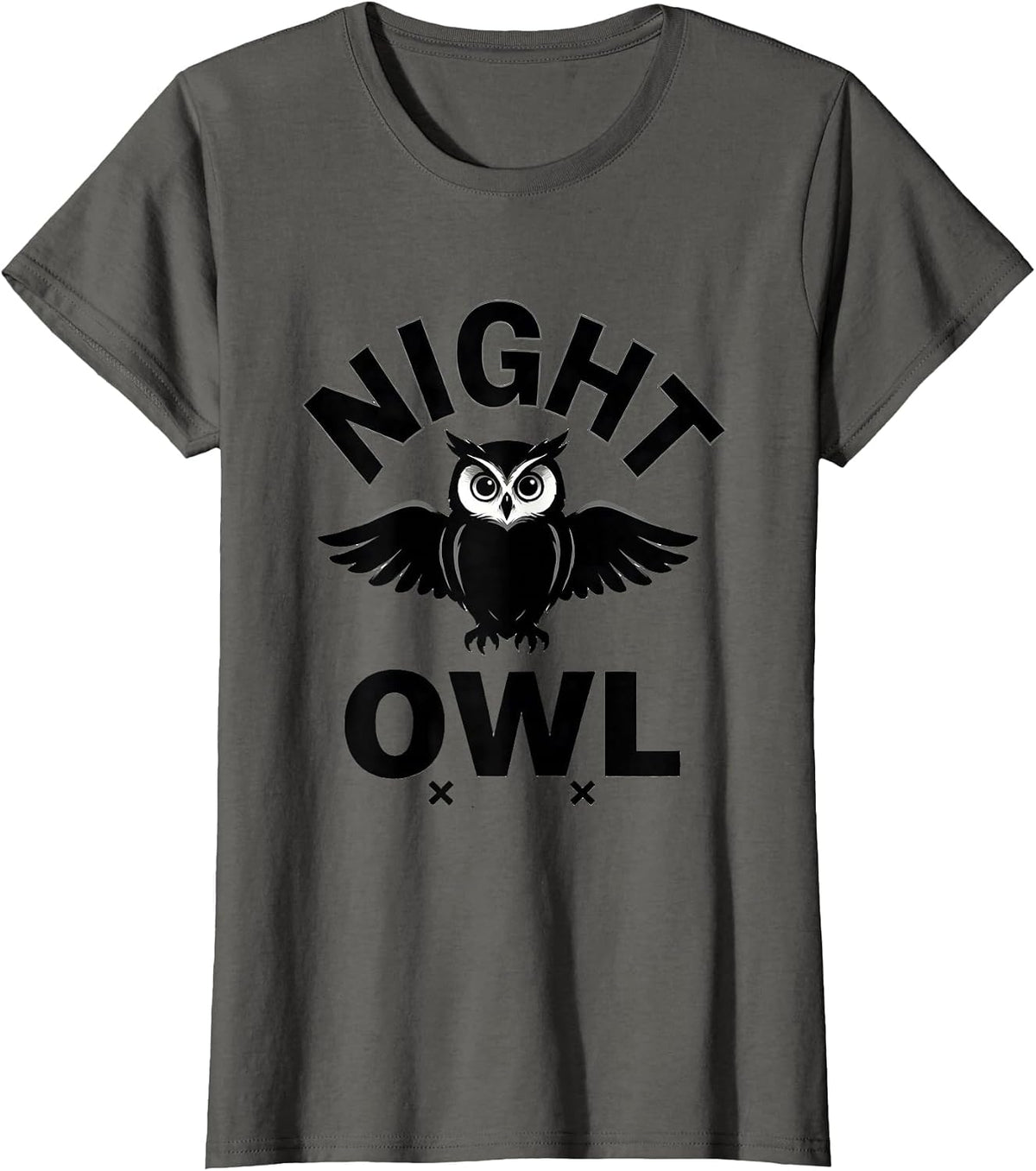 Women's Night Owl Funny Animal Meme Name Humor Sarcastic Couples T-Shirt - Asphalt Grey