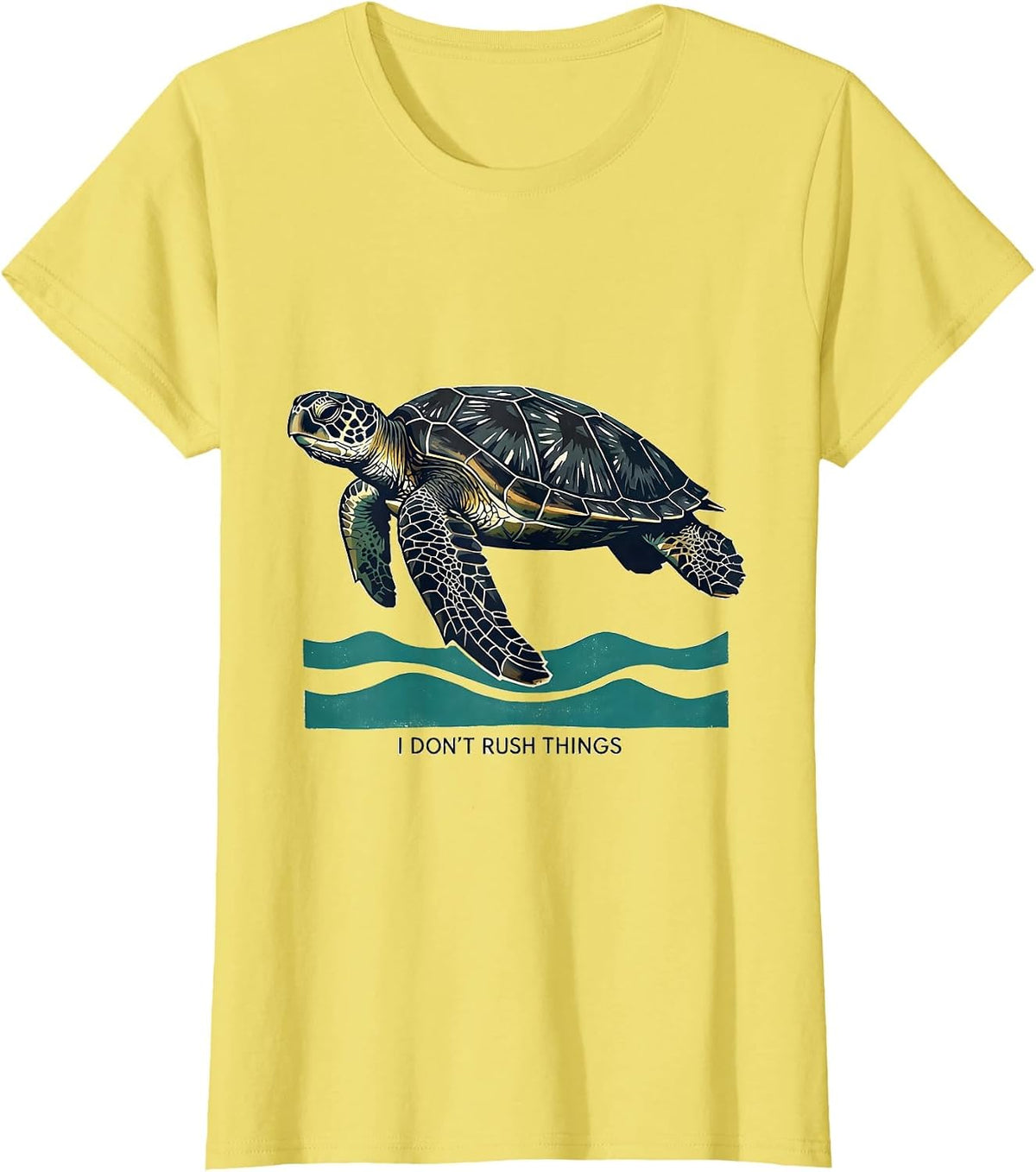 I Don't Rush Things Funny Sea Turtle Lover Humor T-Shirt - Lemon Yellow