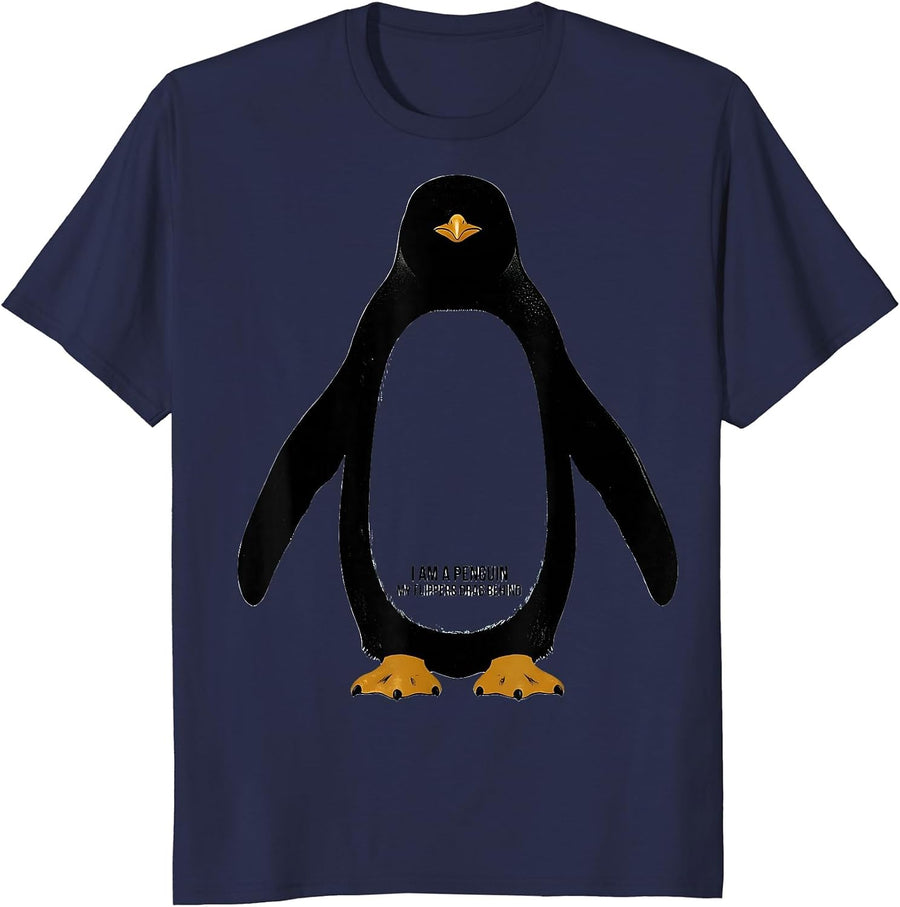 I Am A Penguin My Flippers Drag Behind Funny Penguin Lover T-Shirt - Navy Blue