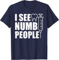 Cool Dental Hygienist Art Men Women Dentistry Assistant Tech T-Shirt - Navy Blue