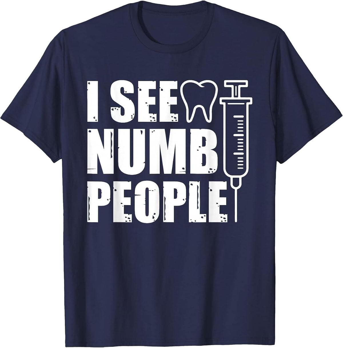 Cool Dental Hygienist Art Men Women Dentistry Assistant Tech T-Shirt - Navy Blue