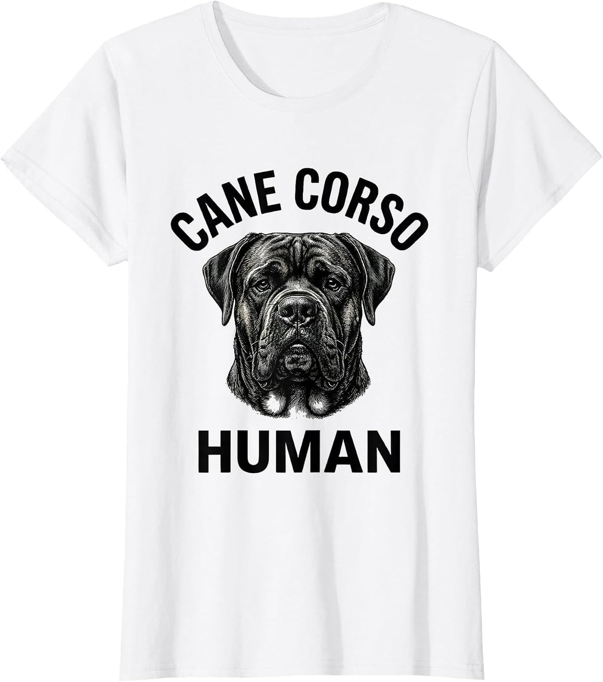 Cane Corso Human Monochromatic Dog Owner Pride T-Shirt - White
