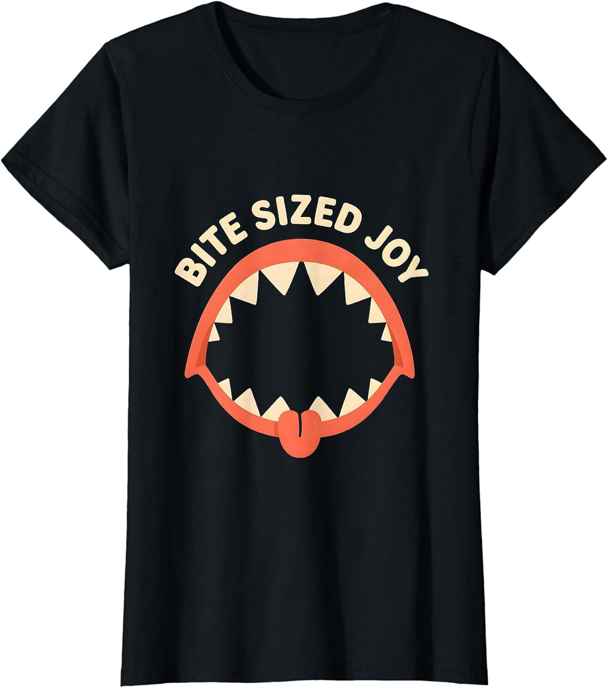 Women's Bite Sized Joy Funny Shark Lover Wildlife Ocean Animal Humor T-Shirt - Black