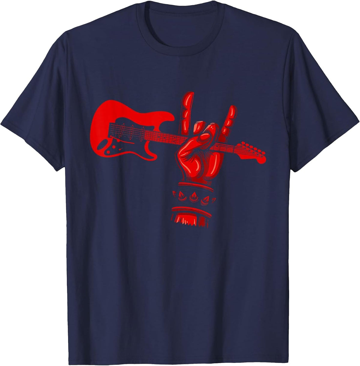 Heavy Metal Clothing Death Metal Hard Rock 'n' Roll T-Shirt - Navy Blue