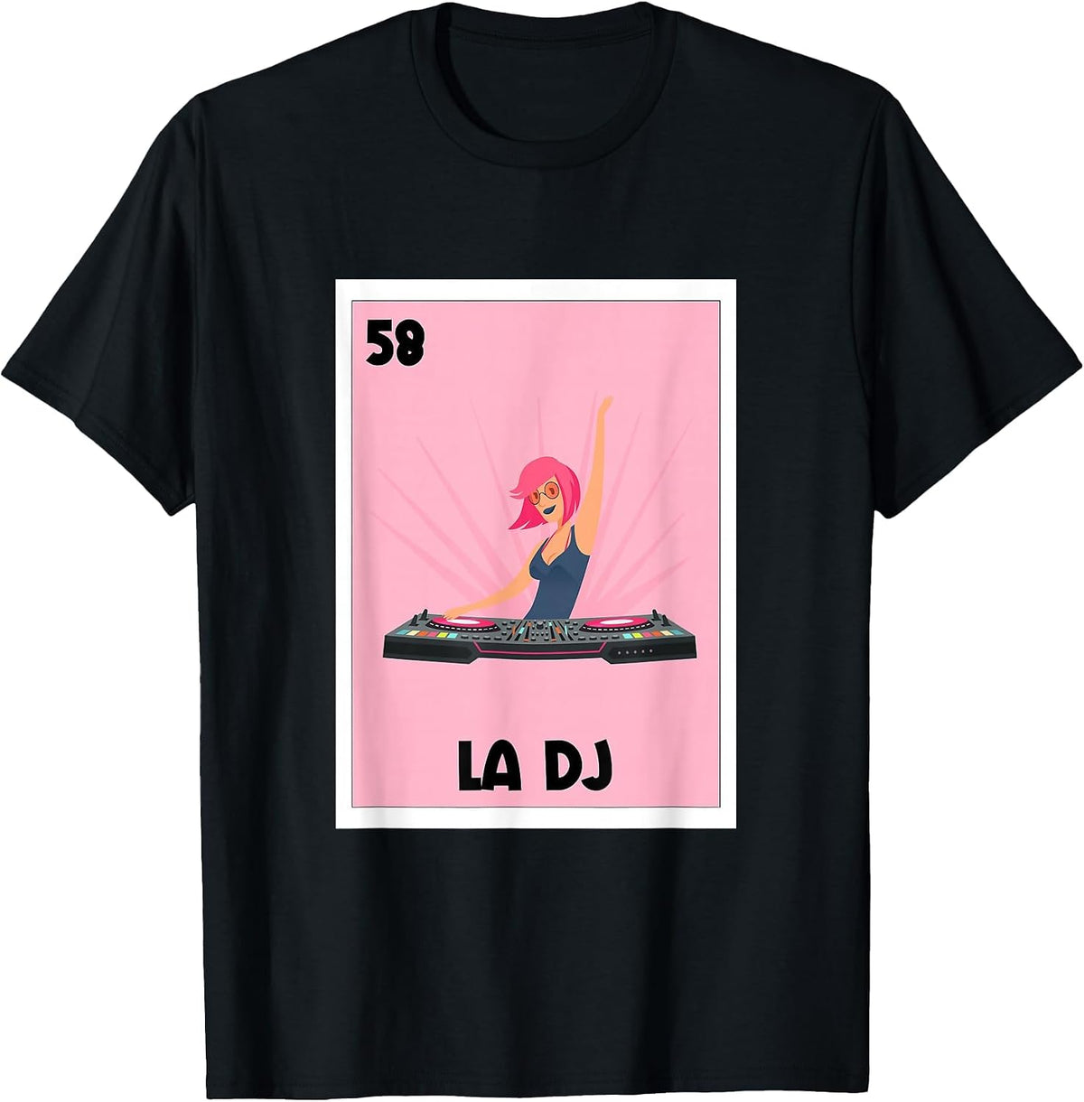 La DJ Mexican Bingo Card Game Spanish DJ Music Producer T-Shirt - Black
