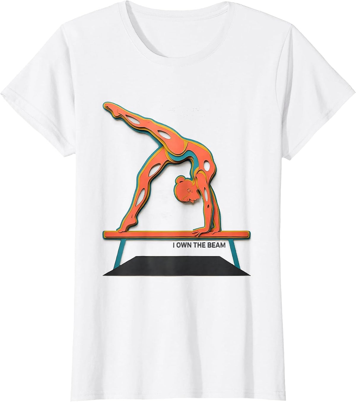 I Own The Beam Paper Cutout Gymnastics Gift for Girls Sport T-Shirt - White