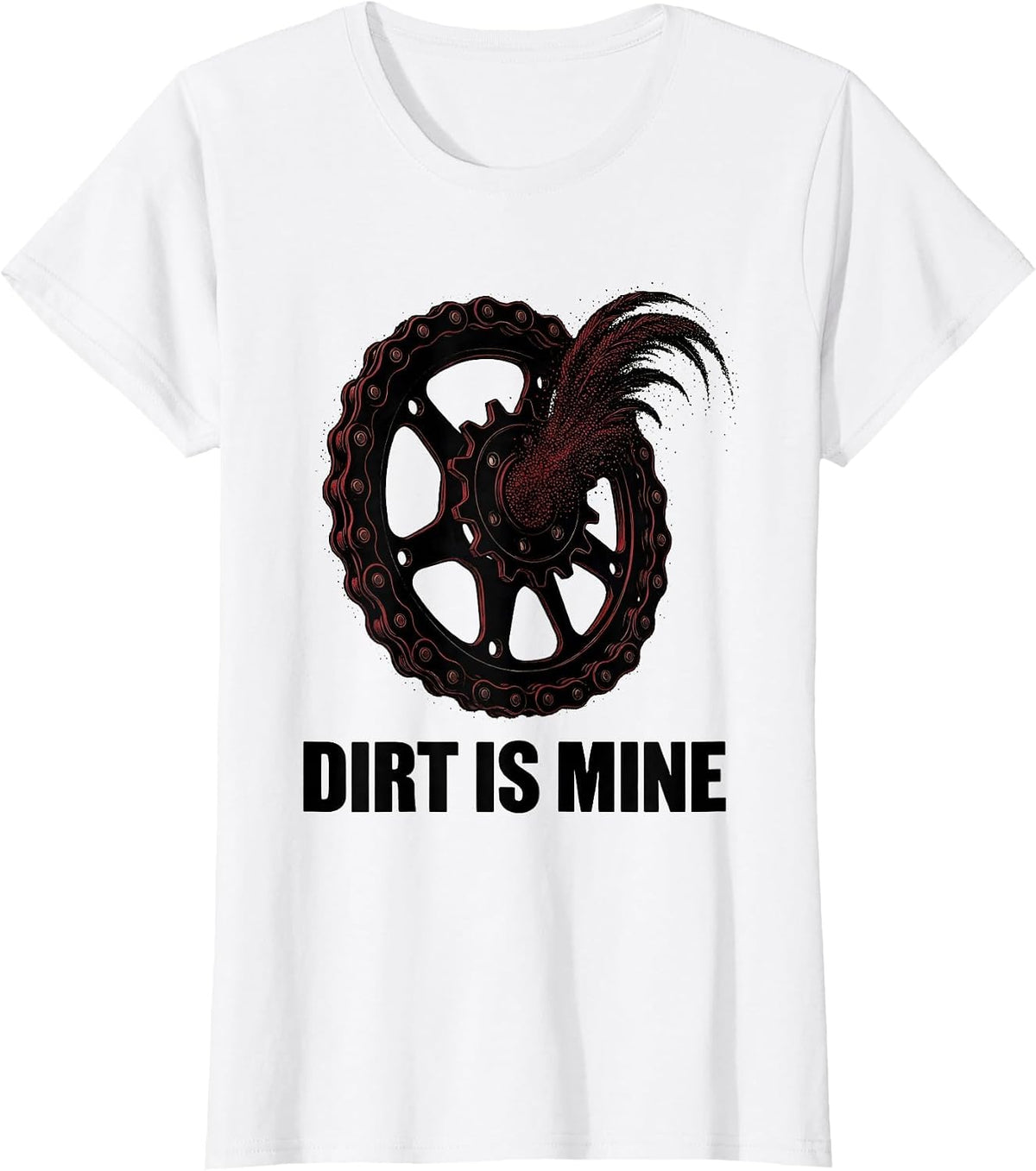 Dirt Is Mine Retro Dirt Bike Motocross Biker T-Shirt - White