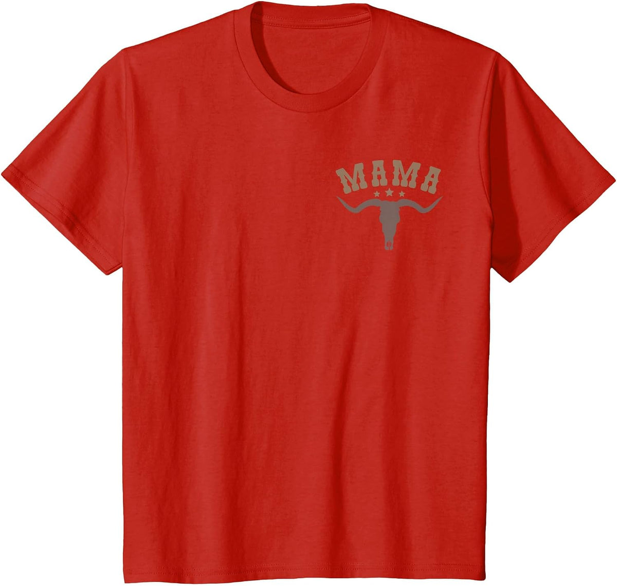 Mama Skull Highland Cow Boy Western Rodeo Family Matching T-Shirt, Youth, Red, 2T - As Pictured