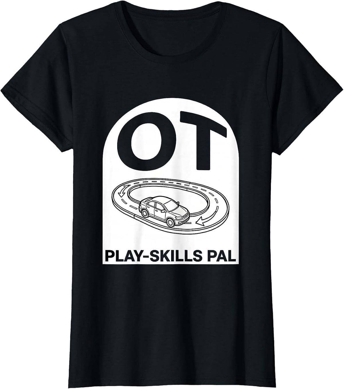 Women's OT, Play-Skills Pal Occupational Therapy Therapist Back T-Shirt - Black