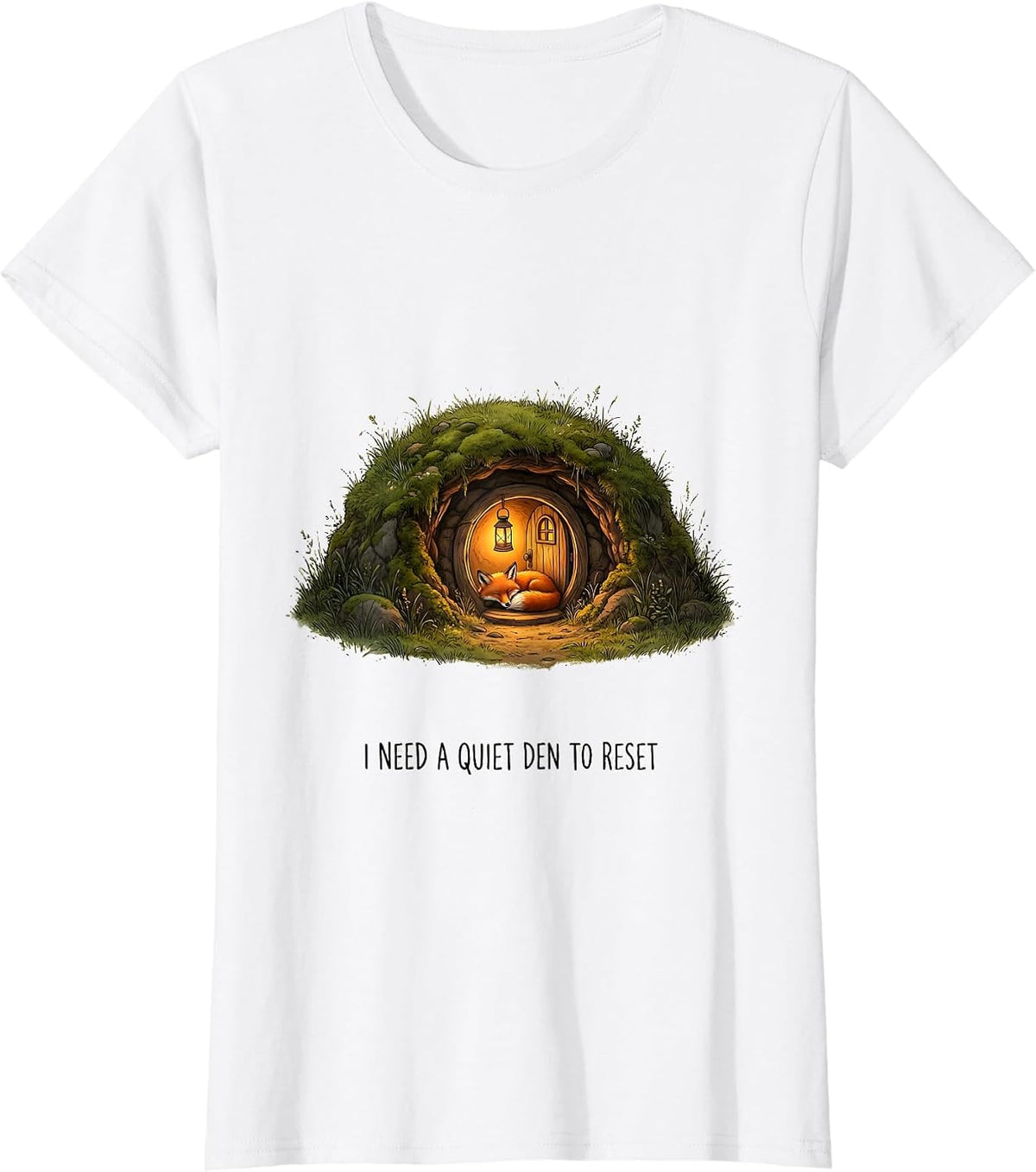 I Need A Quiet Den To Reset Funny Autistic ADHD T-Shirt - White