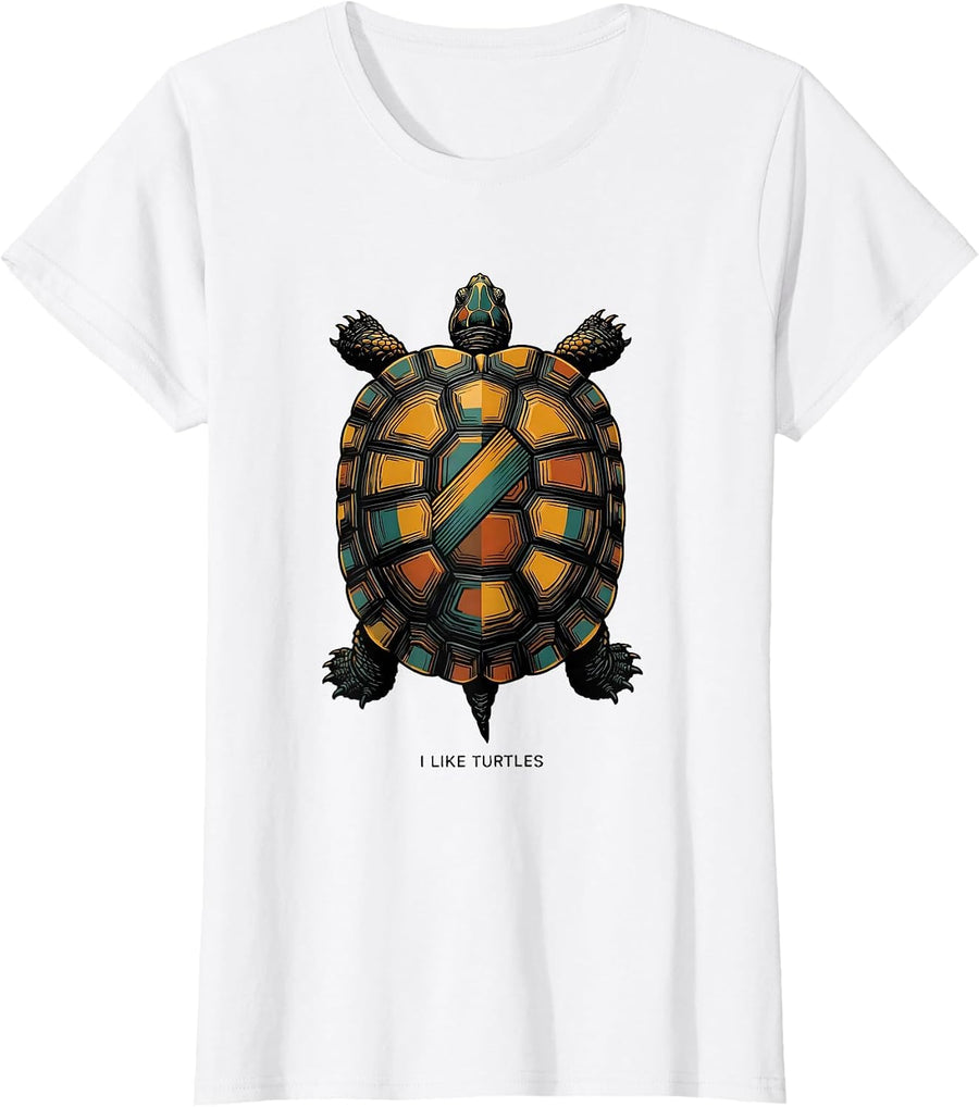 Women's I Like Turtles Funny Turtle Lover Reptile Enthusiast Gift T-Shirt - White