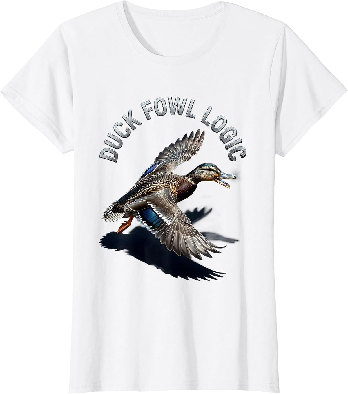 Duck Fowl Logic Funny Dark Humor Bird Lover T-Shirt - White