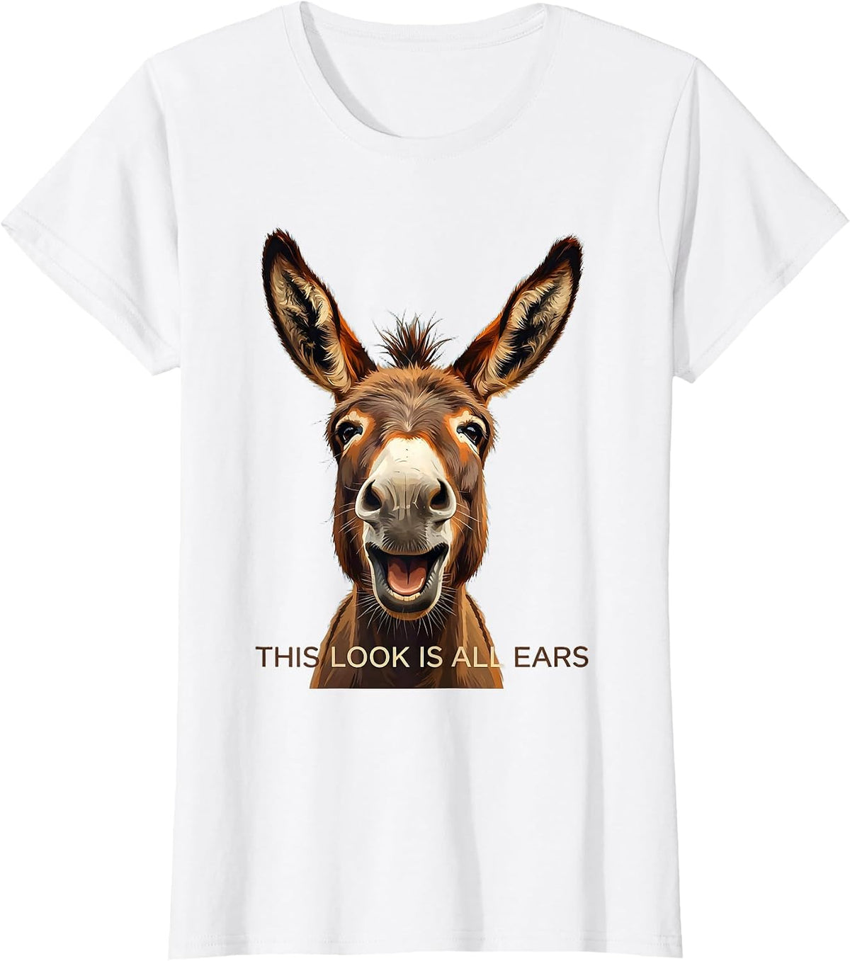 Women's This Look Is All Ears Funny Donkey Costume Animal Lover T-Shirt - White