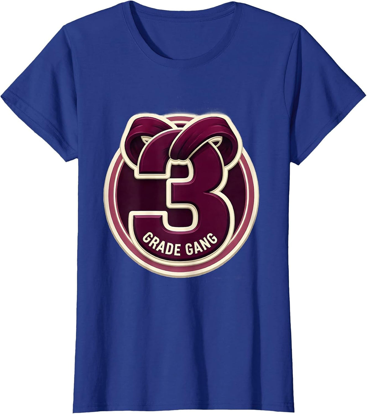 Women's 3rd Grade Gang Cute Back to School Coquette Bow T-Shirt - Royal Blue