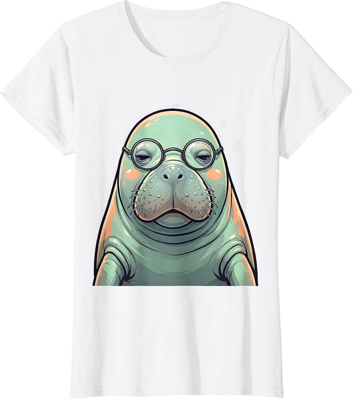Women's Manatee Kawaii Cute Animal Lover Gift T-Shirt - White