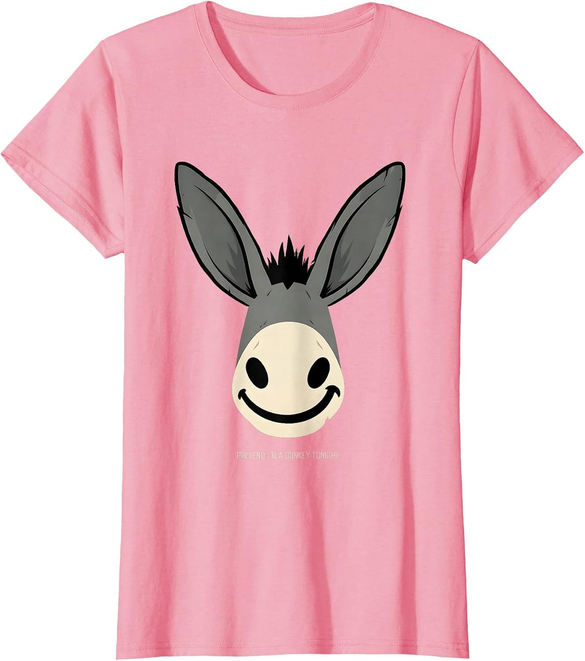 Women's Pretend I'm A Donkey Tonight Funny Donkey Costume Animal T-Shirt - Pink