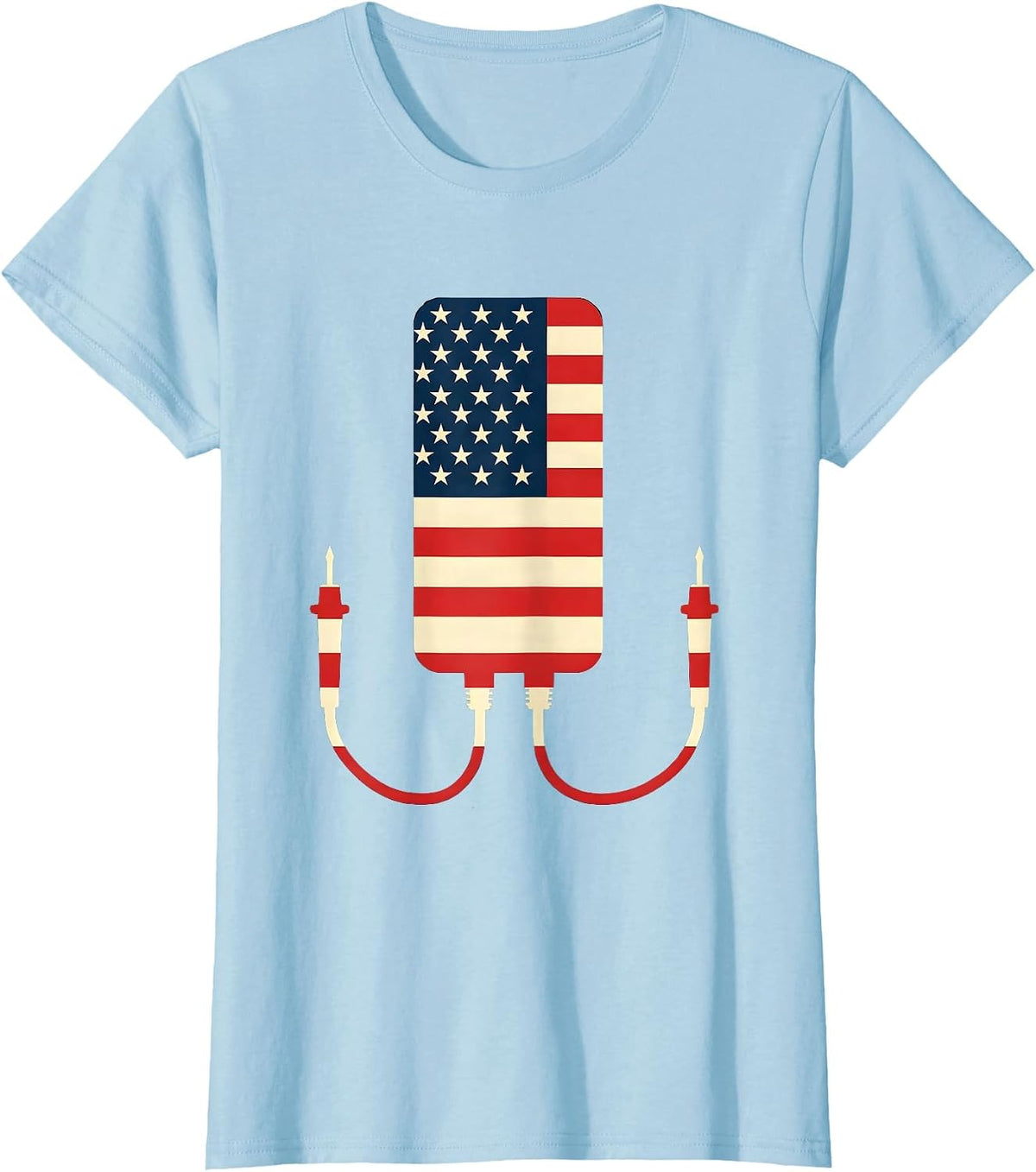 Women's Handheld Multimeter Skilled Trades Worker Patriotic Pride T-Shirt - Baby Blue