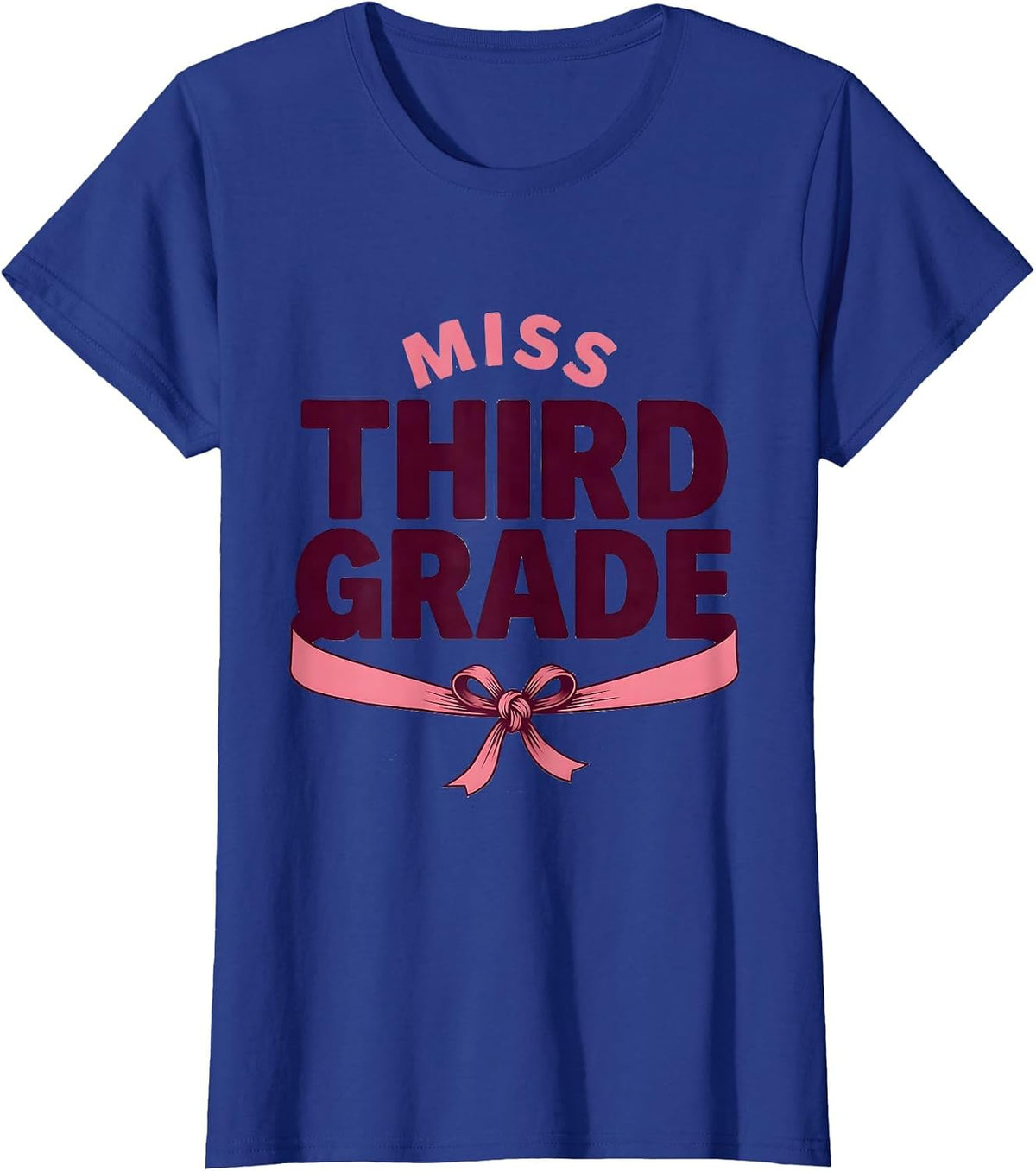 Women's Miss Third Grade Cute Coquette Back To School Girls Kids T-Shirt - Royal Blue